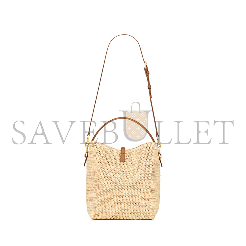Y*L le 37 in woven raffia and vegetable-tanned leather 773991gaad72080 (20*25*16cm)